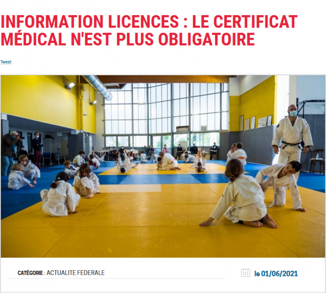 Image de l'actu 'PLUS DE CERTIFICAT MEDICAL POUR LES MINEURS'